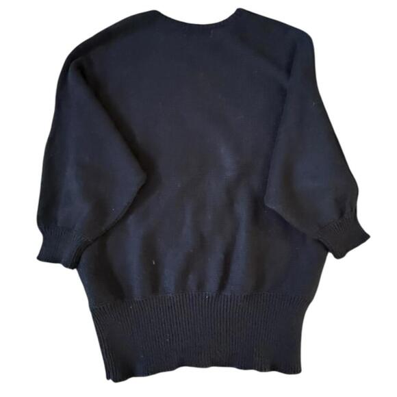 Vintage Bonnie Boerer PRÊT Art Deco Sweater Medium – Sequin Flapper Face Knit - Picture 4 of 7